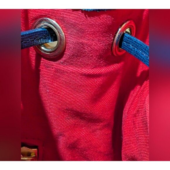 Dooney & Bourke Chevron Blue Kendall Pebbled Leather Handbag Crossbody Tote - Picture 12 of 12